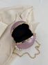 Mini Circle Bag Metallic Funky Pearl Strap