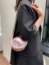 Mini Circle Bag Metallic Funky Pearl Strap