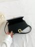 Mini Flap Square Bag Embossed Detail Metal Decor