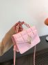 Mini Square Bag Quilted Flap Top Handle For Daily