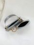 Black Baguette Bag Chain Strap Fashionable With Inner Pouch