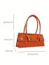 Crocodile Embossed Baguette Bag Orange Fashionable Flap