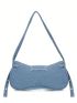 Medium Novelty Bag Blue Buckle Decor Fashionable For Daily Denim Bag