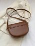 Small Saddle Bag Brown Minimalist Flap For Work