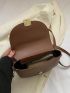 Small Saddle Bag Brown Minimalist Flap For Work