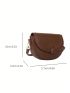 Small Saddle Bag Brown Minimalist Flap For Work