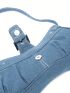 Medium Novelty Bag Blue Buckle Decor Fashionable For Daily Denim Bag