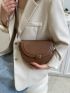 Small Saddle Bag Brown Minimalist Flap For Work