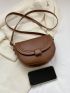 Small Saddle Bag Brown Minimalist Flap For Work