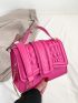 Mini Square Bag Crocodile Embossed Pink Fashionable Flap