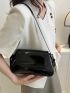 Medium Baguette Bag Black Minimalist Flap For Daily