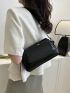 Medium Baguette Bag Black Minimalist Flap For Daily