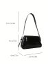 Medium Baguette Bag Black Minimalist Flap For Daily