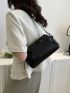 Medium Baguette Bag Black Minimalist Flap For Daily