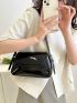 Medium Baguette Bag Black Minimalist Flap For Daily