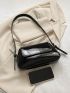 Medium Baguette Bag Black Minimalist Flap For Daily