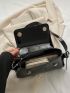 Medium Baguette Bag Black Minimalist Flap For Daily