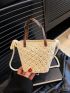 Mini Crochet Bag Hollow Out Double Handle For Vacation