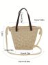 Mini Crochet Bag Hollow Out Double Handle For Vacation