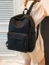 Medium Classic Backpack Solid Black Minimalist