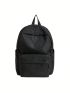 Medium Classic Backpack Solid Black Minimalist