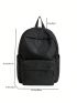 Medium Classic Backpack Solid Black Minimalist