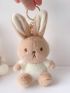 2pcs Cartoon Rabbit Design Bag Charm Fuzzy Cute Key Chain