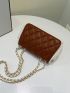 Mini Quilted Square Bag Colorblock Flap Chain Strap