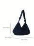 Blue Hobo Bag Large Capacity Adjustable Strap For Daily