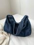 Blue Hobo Bag Large Capacity Adjustable Strap For Daily