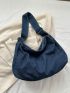 Blue Hobo Bag Large Capacity Adjustable Strap For Daily