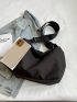 Black Hobo Bag Minimalist Large Capacity For Daily