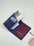 Slim Blue Passport Case Portable Card Holder