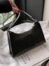 Small Baguette Bag Black Fashionable Shoulder Bag For Daily