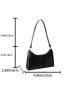 Small Baguette Bag Black Fashionable Shoulder Bag For Daily