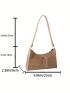 Small Baguette Bag White Fashionable Shoulder Bag For Daily