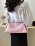 Small Hobo Bag Pink Minimalist Adjustable Strap For Daily