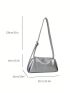 Small Hobo Bag Silver Funky Adjustable Strap