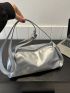 Small Hobo Bag Silver Funky Adjustable Strap