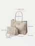 Raw Hem Detail Square Bag Zip Front With Crossbody Bag