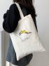 Small Shopper Bag Cartoon Dinosaur Graphic Preppy