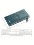 1pc Women Long Large Capacity Wallet Solid Color PU Zipper Clutch Bag Multi Card Wallet