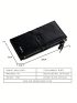 1pc Women Long Large Capacity Wallet Solid Color PU Zipper Clutch Bag Multi Card Wallet