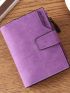 Minimalist Small Wallet Letter Detail With Zipper Purple