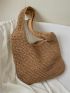 Large Capacity Straw Bag Double Handle Vacation