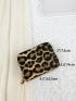 Leopard Pattern Multiple Card Slots Double Zippers