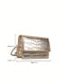 Mini Flap Square Bag Embossed Detail Metallic Funky