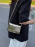 Mini Flap Square Bag Embossed Detail Metallic Funky