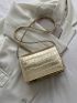 Mini Flap Square Bag Embossed Detail Metallic Funky