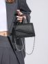 Mini Flap Square Bag Litchi Embossed Chain Strap